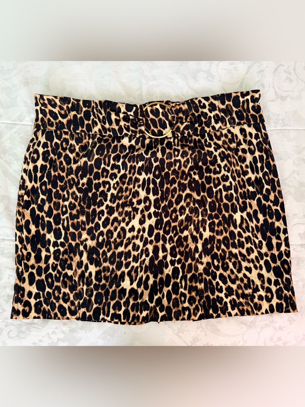 Soho Apparel Leopard Print Mini Skirt with Belt